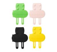 Fun Cats Groomer Massage Brush Automatic Grooming Pad Soft Silicone Scratcher Pad for Table Leg Easy Installation 4Pcs Silicone Cats Massage Brush