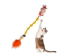 FUN CATS TOY - Indoor Cat Teaser Wand, Interactive Catcher Toy with Hanging Over the Door Interactive Catcher Toy, Stimulate Hunting Instinct, Keep Your Cats Entertained and Healthy
