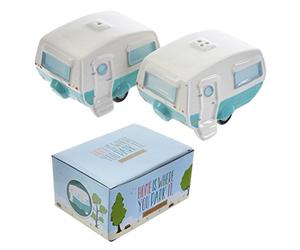 Fun Ceramic Caravan Design Salt and Pepper Set