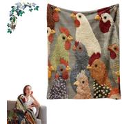Fun Chicken Head Pattern Plush Blanket, Head Patterns Farmhouse Printed Blanket, Fun Warm Chicken Heads Print Blankets, for Sofa Bed Office Travel Home Decor (40 * 50in)