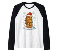 Fun Christmas Lights Wrapped On Hotdog Fun Holiday Lover Raglan Baseball Tee