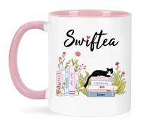 Fun Coffee Mugs Themed Collection Coffee Mugs Gift for Singer Fans Ladies' and Girls' Style 11oz Two-Tone Pink and White Double-Sided Design