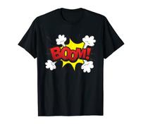 Fun Colorful "BOOM" Superhero Comic Bubbles Sticker Design T-Shirt