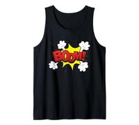 Fun Colorful Boom Superhero Comic Bubbles Sticker Design Tank Top