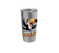 Fun Colorful Elegant Nice Flora Playful Jungle Great Toucan Stainless Steel Insulated Tumbler