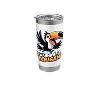 Fun Colorful Elegant Nice Flora Playful Jungle Great Toucan Stainless Steel Insulated Tumbler