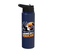 Fun Colorful Elegant Nice Flora Playful Jungle Great Toucan Stainless Steel Insulated Water Bottle
