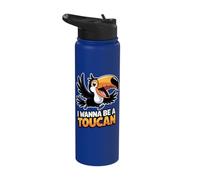 Fun Colorful Elegant Nice Flora Playful Jungle Great Toucan Stainless Steel Insulated Water Bottle