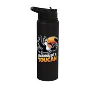 Fun Colorful Elegant Nice Flora Playful Jungle Great Toucan Stainless Steel Insulated Water Bottle