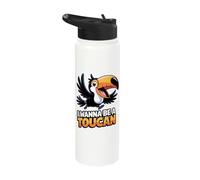 Fun Colorful Elegant Nice Flora Playful Jungle Great Toucan Stainless Steel Insulated Water Bottle