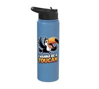 Fun Colorful Elegant Nice Flora Playful Jungle Great Toucan Stainless Steel Insulated Water Bottle