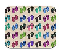 Fun Colorful Flip Flops on Sand Pattern Low Profile Thin Mouse Pad Mousepad