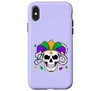 Fun Colorful Mardi Gras Skull Art Case for iPhone X/XS