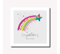 Fun Congratulations Card Well Done Star - Rainbow Foil Greeting Card