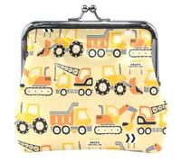 fun construction site yellow custom corner bag women girl buckle kiss lock change holder card pouch, fun construction shipyard yellow, classic, fun construction shipyard, Fun Construction Yellow