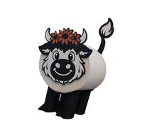 Fun Cow Molded Tissue Distributor Decomposable Construction Stable Structure Quick Arrange Flexible for Bathroom Dining Areas Fun Animal Themed Tissue Dispenser