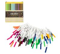Fun Craft Felt Tip Pens - 60 or 120 Pack Colouring Pens Set for Kids | Washable Non-Toxic Felt Tips for Arts & Crafts, School & Drawing | Bulk Colouring Set for Classrooms & Party Bags | 3+ (120 Pack)