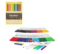 Fun Craft Felt Tip Pens - 60 or 120 Pack Colouring Pens Set for Kids | Washable Non-Toxic Felt Tips for Arts & Crafts, School & Drawing | Bulk Colouring Set for Classrooms & Party Bags | 3+ (60 Pack)
