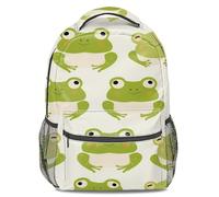 Fun Cute Frog Print Backpack: Fashion Cartoon Rucksack Student Kids Travel Multifunctional Daypack (print 2)