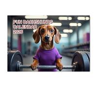 Fun Dachshund Calendar 2026 UK 12 Month to View A4 Wall Calendar 2026 UK Funny Dog Calendar 2026 A3 When Open Papa Prints