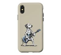 Fun Dalmatian Dog Playing a Guitar Rock Musician Retro Style Case for iPhone X/XS