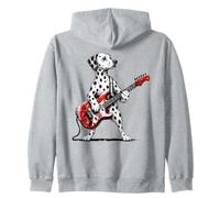Fun Dalmatian Dog Playing a Guitar Rock Musician Retro Style Zip Hoodie