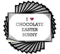 Fun Decal Aesthetic Decals, Upgrades Cute Pattern Design for Layered Notebook | Helmet Removable Vinyl I Love Chocolate Easter Bunny(12X18CM)