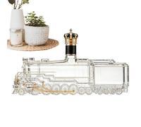 Fun Decorative Steam Locomotive Whisky Decanter for Centre | Glass Carafe for Bourbon Vodka Tequila Rum Whiskey Bookcase Dining Table Bar Meetings