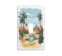 Fun Desert Oasis Switch Cover Wall Plate 1 Gang Single Toggle, Anime Cartoon Western Electrical Faceplate for Bedroom Bathroom Decor, Cool Summer Scenic Standard Size Switchplate