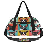 Fun Dog Head Kids Overnight Duffle Bags Boys Girls Teen Cartoon Dogs Breed Sports Gym Bag for Weekender Travel Gymnastics Dance Ballet