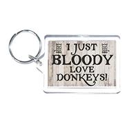 Fun Donkey Gift - I Just Bloody Love Donkeys - Novelty Keyring - Ideal Present