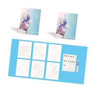 Fun Doodling Painting Book for Children Adult Art Drawing Sketching Includes 12 Color Watercolor Paint Water Brush Pen Relaxation