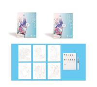 Fun Doodling Painting Book for Children Adult Art Drawing Sketching Includes 12 Color Watercolor Paint Water Brush Pen Stress Book