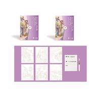 Fun Doodling Painting Book Includes 12 Color Watercolor Paint and Water Brush Pen for Kid Adult Art Drawing Sketching Stress