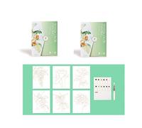 Fun Doodling Painting Book Includes 12 Color Watercolor Paint and Water Brush Pen for Kid Adult Art Drawing Sketching Stress