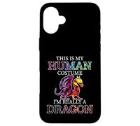 Fun Dragons Humor This Is My Human Costume Halloween Dragon Case for iPhone 16 Plus