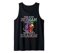 Fun Dragons Humor This is My Human Costume Halloween Dragon Tank Top