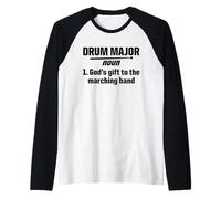 Fun Drum Major Definition God's Gift to The Marching Band Raglan Baseball Tee