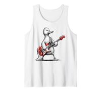 Fun Duck Playing a Guitar Rock Musician Kitty Retro Style Tank Top