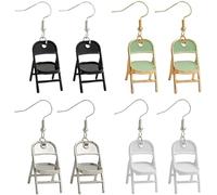Fun Earrings Folding Chair Earrings for Women Funny Folding Chair Earrings Alabama Fashion 3D Earrings Jewelry Gifts for Women, Stainless Steel, acrylic