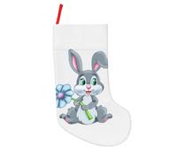 Fun Easter Rabbit Print Christmas Stockings Large Xmas Stocking For Fireplace Gifts, Family Party Decorations