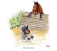 Fun equestrian | horse riding | greeting card with envelope. Very Cross Country for eventing enthusiasts