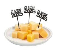 Fun Express 3" Bulk 72 Pieces Graduation Party Class of 2025 Black Plastic Picks
