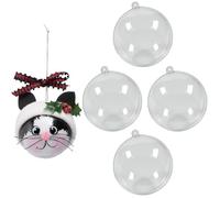 Fun Express 3" DIY Medium Clear Plastic Christmas Ball Ornaments - 4 Pieces