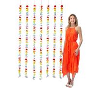 Fun Express 4 ft. x 6 ft. Bright Color Luau Leis Polyester Curtain Backdrop