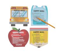 Fun Express 5" - 5 1/2" School Icon Teacher Paper Happy Mail Notepad Set - 4 Pieces