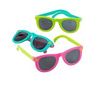 Fun Express 5" x 1 3/4" Kids Bright Colors Lucky Duck Plastic Sunglasses - 12 Piece
