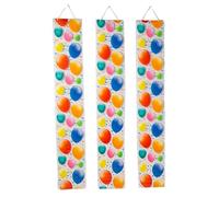 Fun Express 6 ft. Birthday Balloons Multicolor Clear Plastic Hanging Wall Panel Decorations - 3 Pieces
