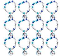 Fun Express Charming Blue & White Frosty The Snowman Pony Bead Bracelet Craft Kit - (12 Sets) - Perfect for Holiday Crafts, Classroom Activities, and Festive Gifts
