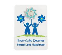 Fun Express - Child Abuse Pinwheel Pin On Card - Jewelry - Pins - Pin & Card Sets - 12 Pieces, Small, Paper Metal